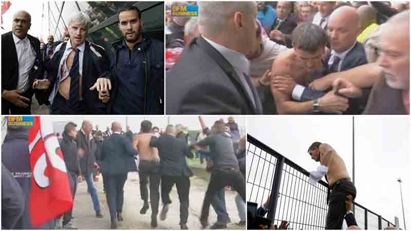 Air France, violente proteste contro i tagli. Manager picchiato Air France, violente proteste contro i tagli. Manager picchiato