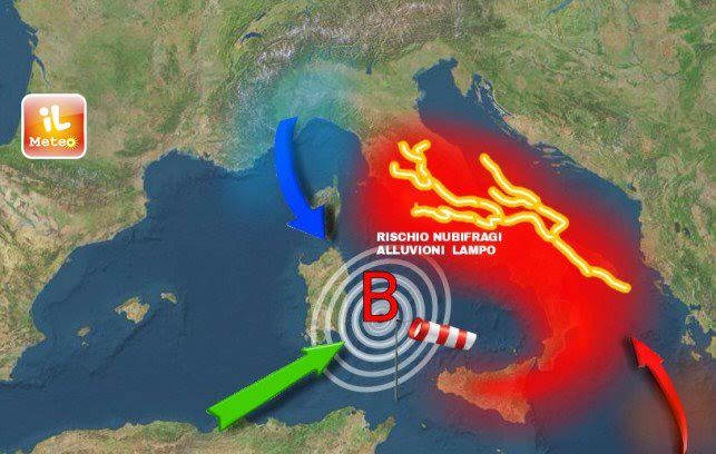 Previsioni meteo, maltempo al Centro-Sud: ciclone forza 2 in azione! Previsioni meteo, maltempo al Centro-Sud: ciclone forza 2 in azione!