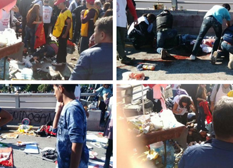 Turchia, esplosioni ad Ankara: strage al corteo pacifista Turchia, esplosioni ad Ankara: strage al corteo pacifista