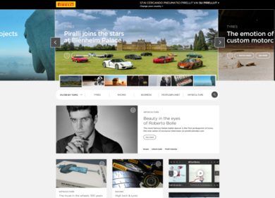 Pirelli, online il nuovo sito