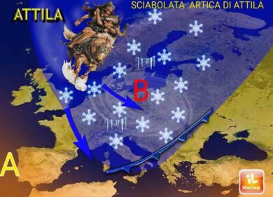 Previsioni meteo/ Weekend con la sciabolata artica di Attila. MAPPA