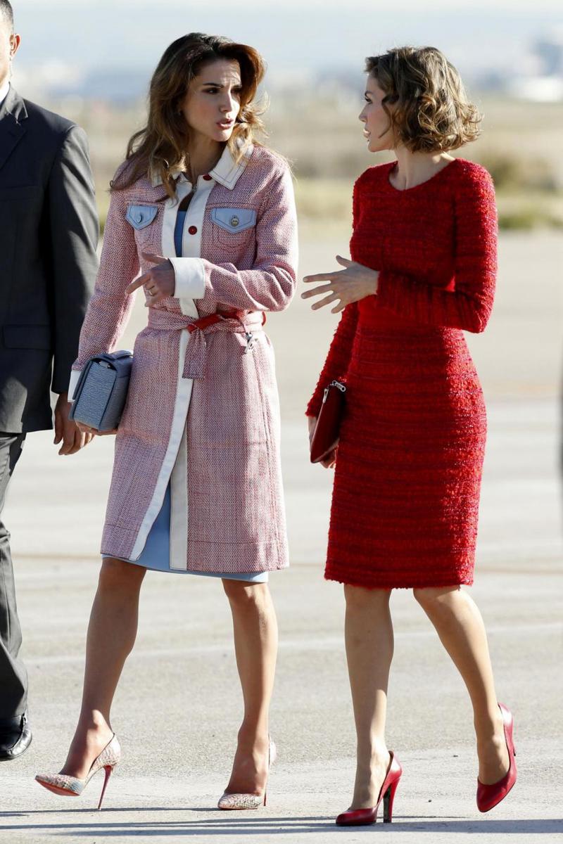 Letizia di Spagna e Rania di Giordania: eleganze reali a confronto. FOTO
