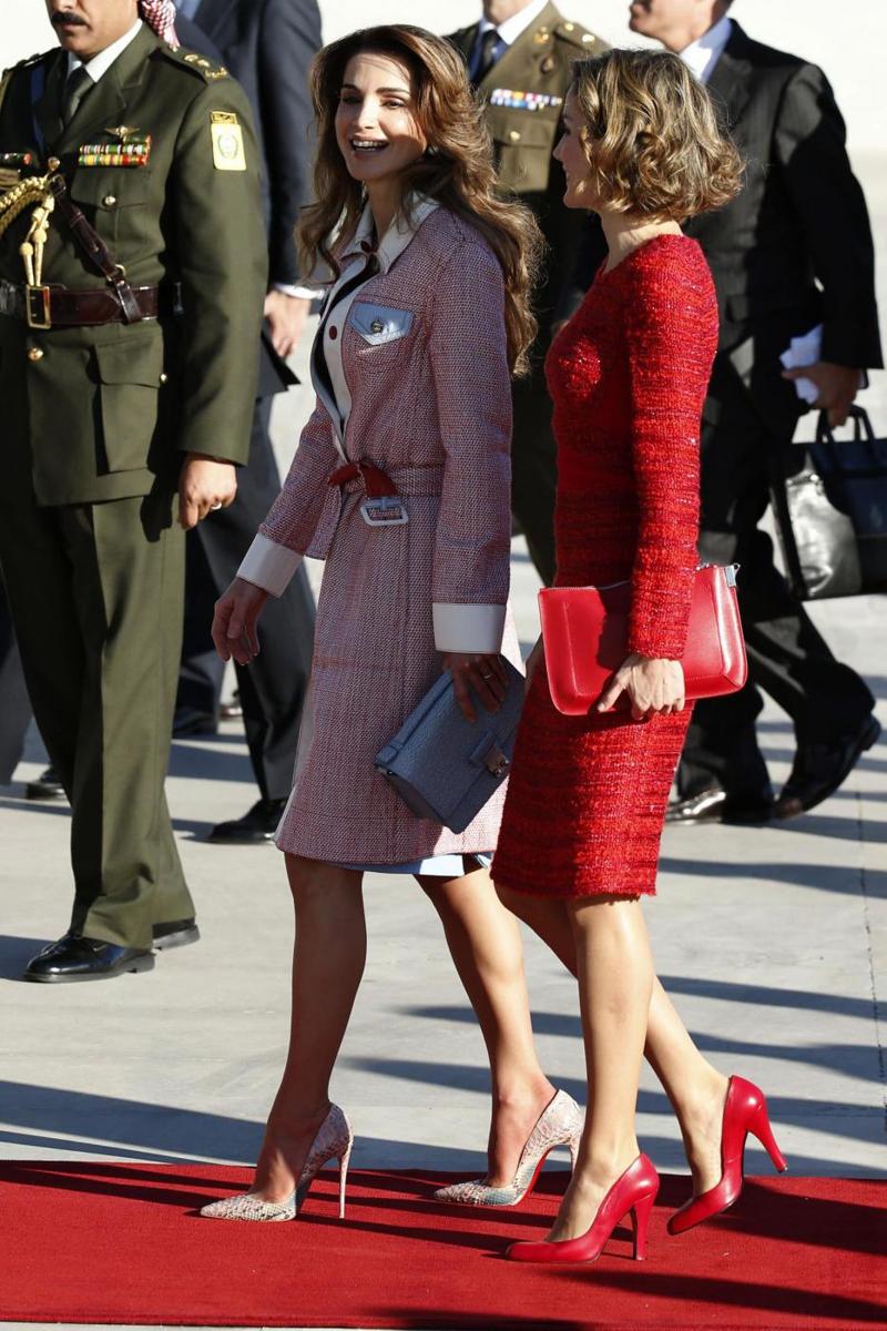 Letizia di Spagna e Rania di Giordania: eleganze reali a confronto. FOTO