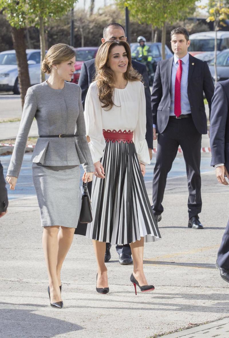 Letizia di Spagna e Rania di Giordania: eleganze reali a confronto. FOTO