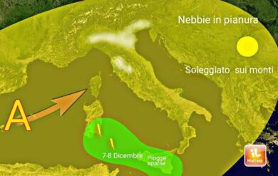 Previsioni meteo, ponte dell’Immacolata tra sole e nebbbia