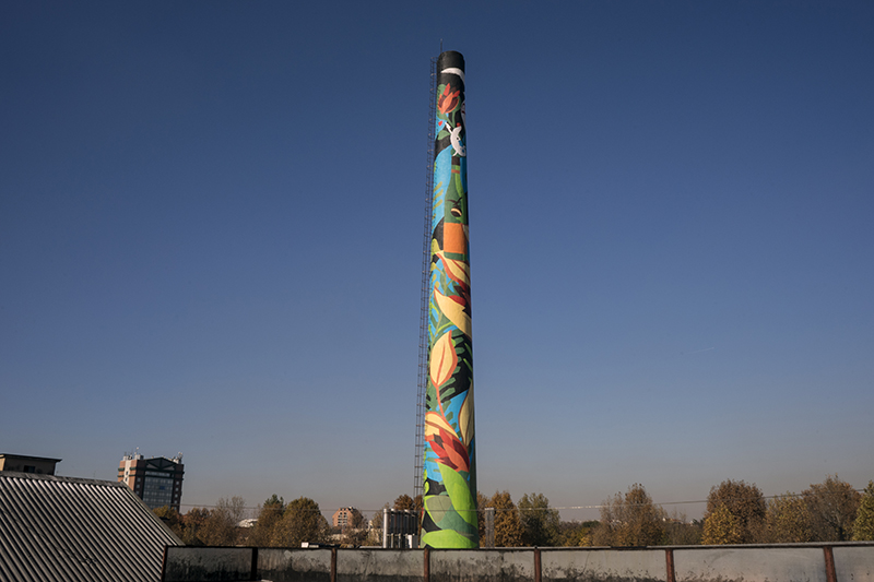 Branca cambia la skyline di Milano col murale più alto d’Italia. FOTO