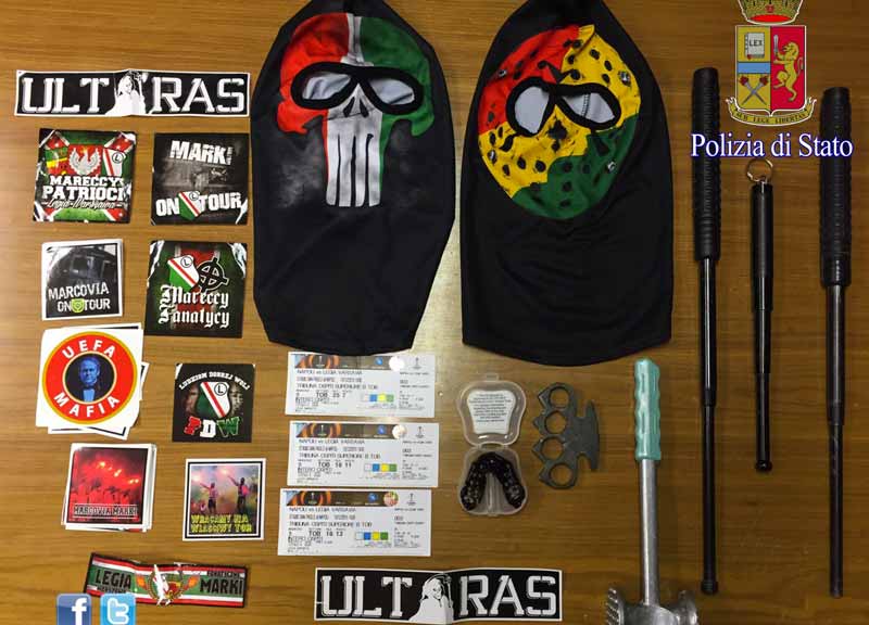 Follia ultras Varsavia in transito a Roma: tre arresti e sequestri Follia ultras Varsavia in transito a Roma: tre arresti e sequestri