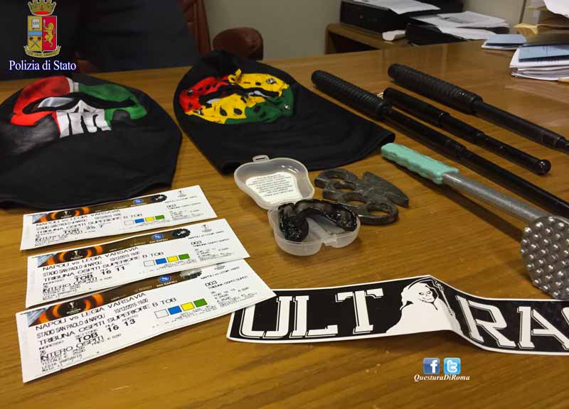 Follia ultras Varsavia in transito a Roma: tre arresti e sequestri Follia ultras Varsavia in transito a Roma: tre arresti e sequestri