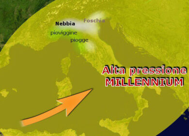 Alta pressione “Millennium” inattaccabile. Nebbia sempre più fitta
