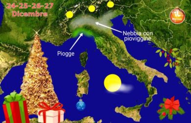 Previsioni meteo: Natale e Santo Stefano con alta pressione e smog