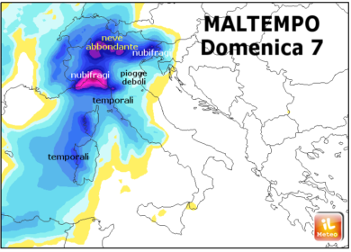 Previsioni meteo, carnevale sotto pioggia e neve