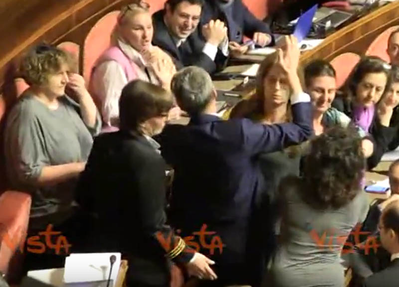Senato come un ring. Insulti e rissa tra due donne Senato come un ring. Insulti e rissa tra due donne
