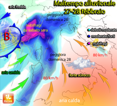 Previsioni meteo: forte maltempo nel Weekend, arriva Golia