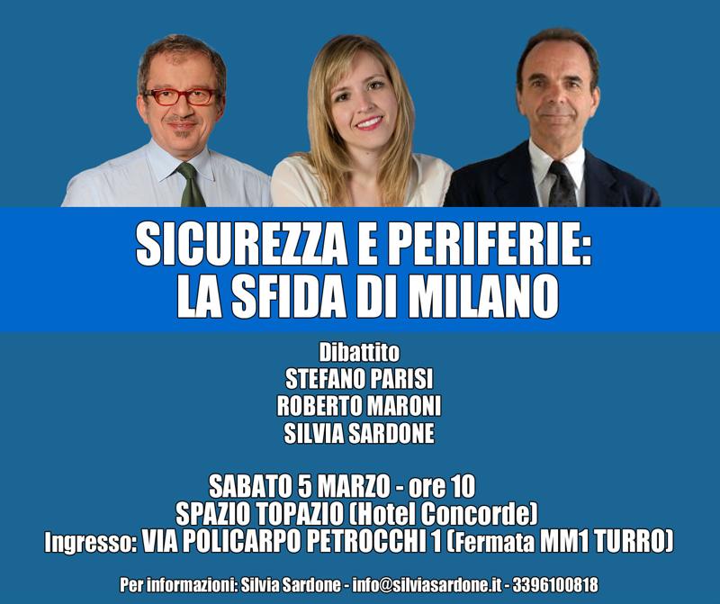 Periferie e insicurezza: dibattito con Parisi, Maroni e Sardone Periferie e insicurezza: dibattito con Parisi, Maroni e Sardone