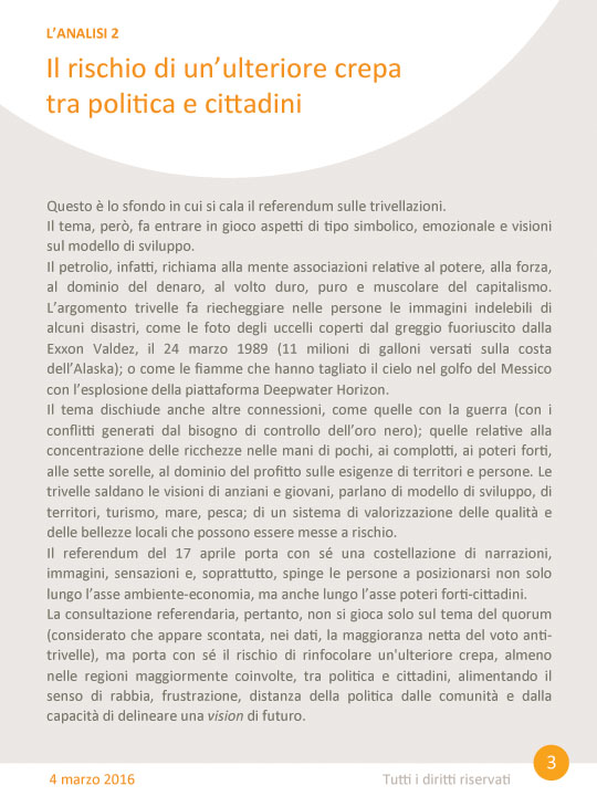 Trivelle, referendum: sì al 78%. Swg: possibile superare il quorum