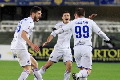 Cassano show: la Sampdoria vola e il Verona è quasi in serie B
