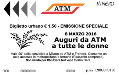Atm festeggia le donne con un biglietto speciale