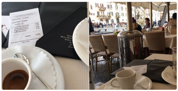 Un caffè e una spremuta (con Mastella) in piazza Navona? 12 euro Un caffè e una spremuta (con Mastella) in piazza Navona? 12 euro