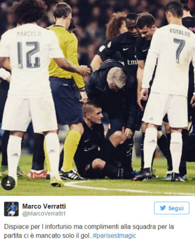 Psg, Verratti ancora fermo. Maledetta pubalgia. Ma lui…