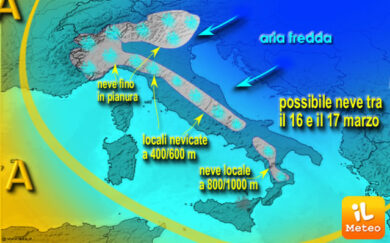 Niente primavera. Aria gelida dalla Russia e neve in pianura. Le mappe