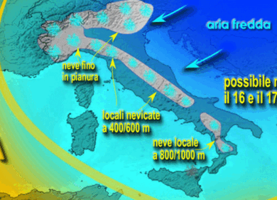Gelo dalla Russia. Neve anche in pianura per diversi giorni. La mappa