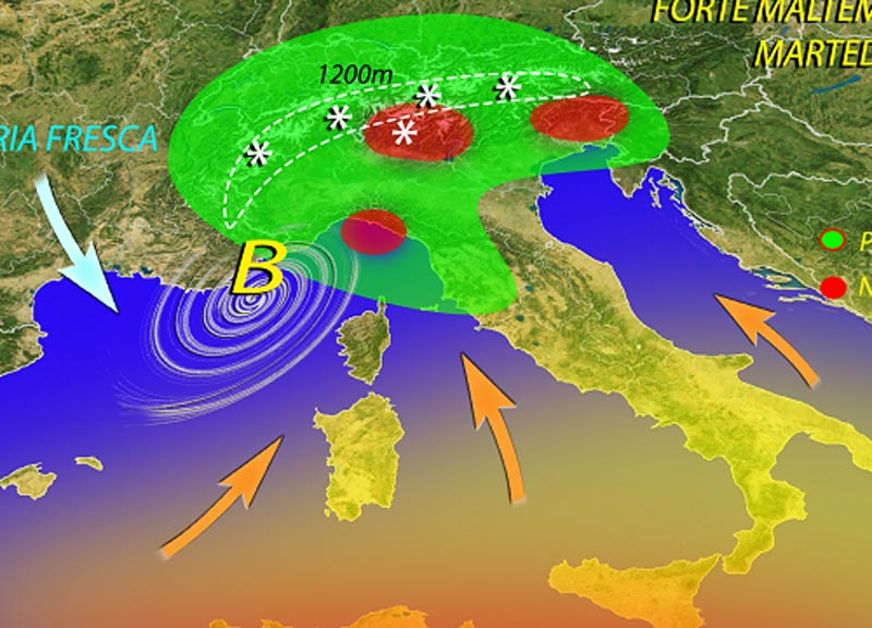 Meteo, primavera in ritardo. Nubifragi e neve a bassa quota Meteo, primavera in ritardo. Nubifragi e neve a bassa quota