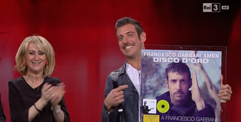 Francesco Gabbani è “Disco d’Oro” per il singolo Amen Francesco Gabbani è “Disco d’Oro” per il singolo Amen