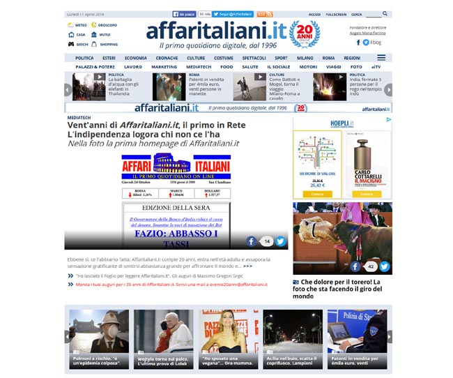 20 anni di Affaritaliani.it: l’indipendenza logora chi non ce l’ha 20 anni di Affaritaliani.it: l’indipendenza logora chi non ce l’ha