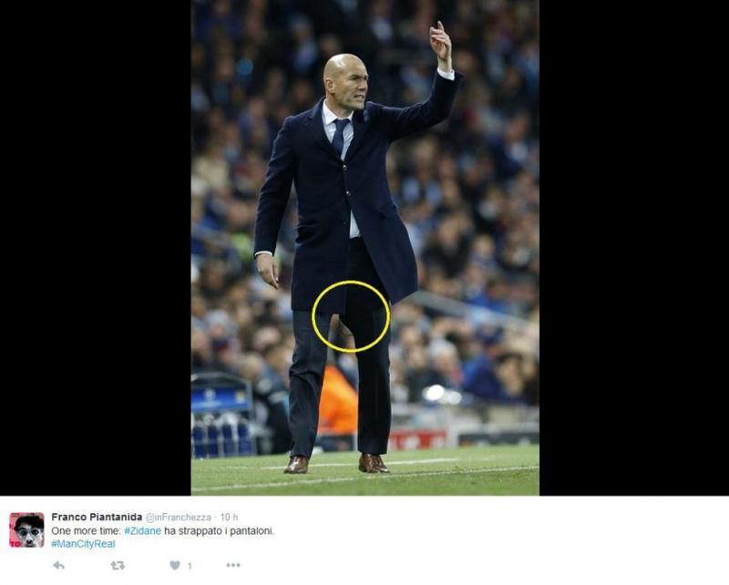 Zidane finisce di nuovo in mutande durante il match di Champions League Zidane finisce di nuovo in mutande durante il match di Champions League