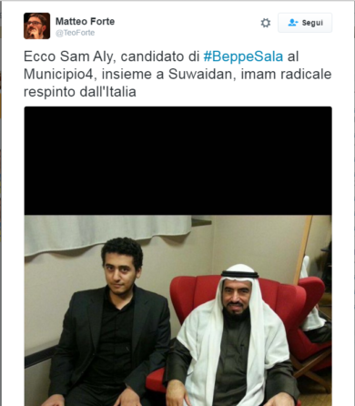 Candidato di Sala insieme a imam respinto dall’Italia. E’ polemica