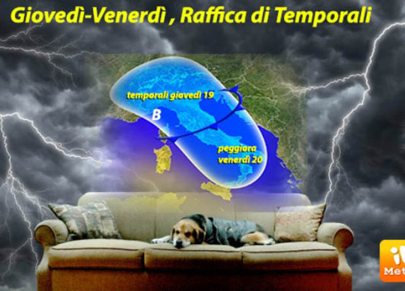 Previsioni meteo, in arrivo raffica di temporali e grandine Previsioni meteo, in arrivo raffica di temporali e grandine