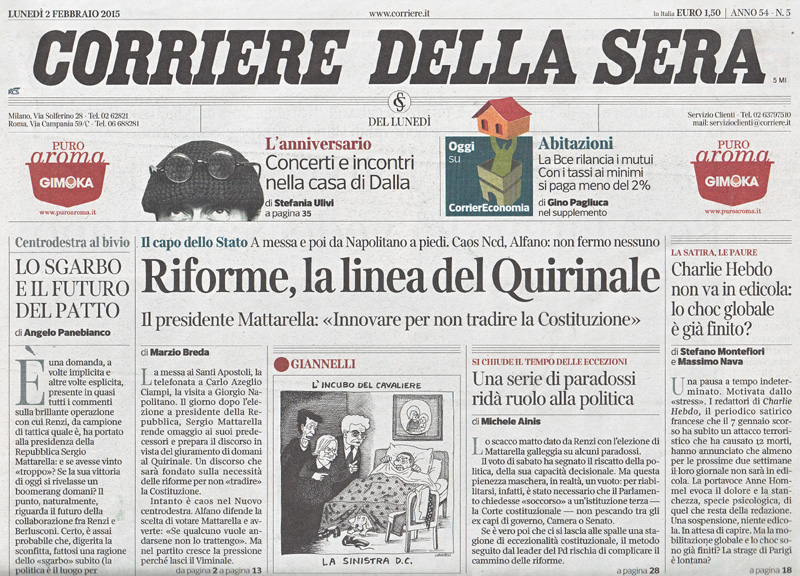 Referendum istituzionale: il Corriere della Sera con il premier Referendum istituzionale: il Corriere della Sera con il premier