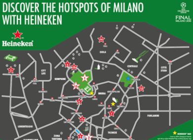 Milano si tinge di verde per la finale di Champions firmata Heineken