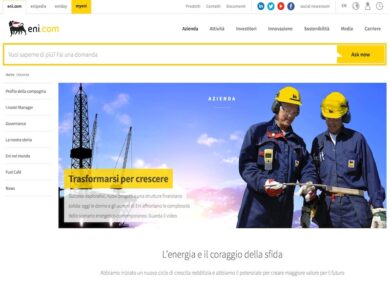 Eni inaugura il nuovo sito web