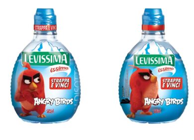 Levissima veste le bottiglie con gli Angry Birds