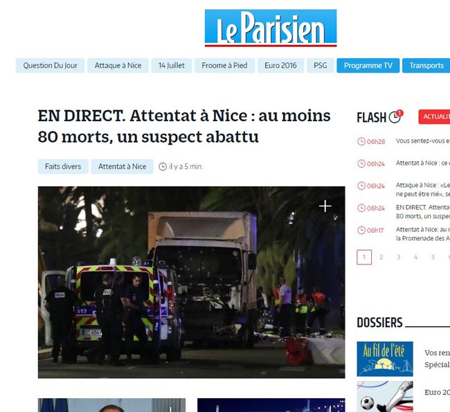 Strage a Nizza, la notizia nel mondo: ecco le prime pagine dei giornali