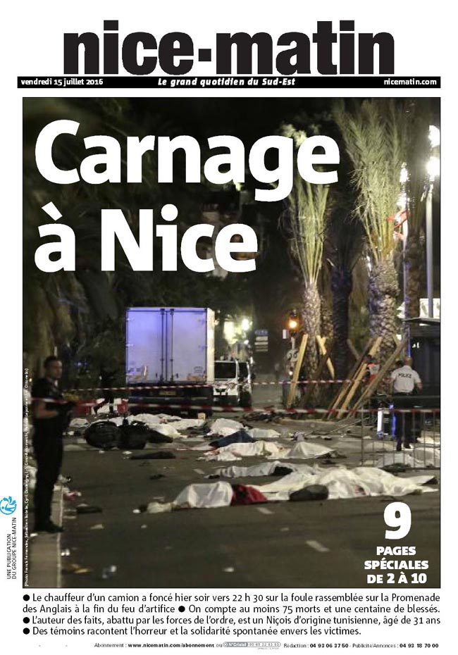 Strage a Nizza, la notizia nel mondo: ecco le prime pagine dei giornali