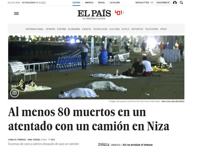 Strage a Nizza, la notizia nel mondo: ecco le prime pagine dei giornali