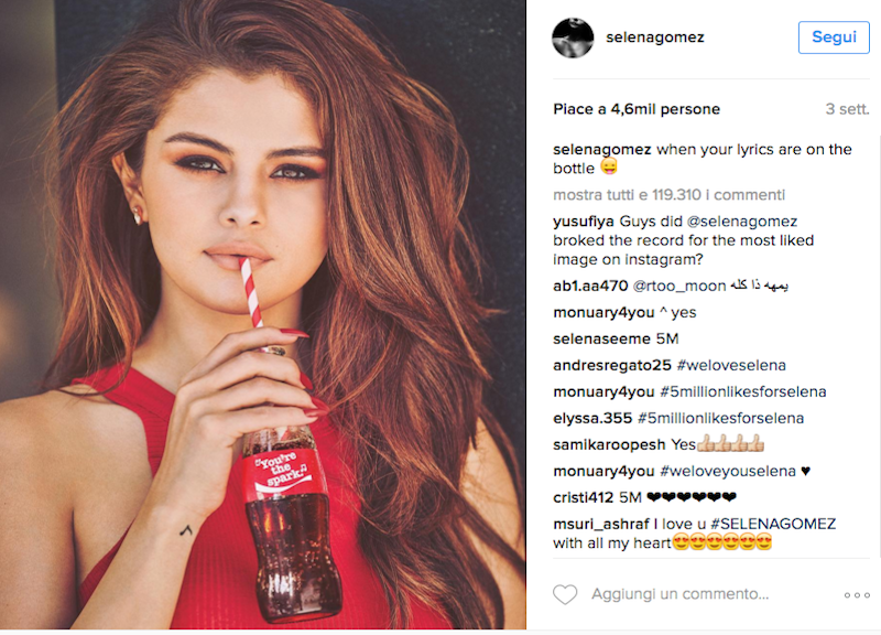 Instagram, stop alla pubblicità occulta. Il caso Selena Gomez Instagram, stop alla pubblicità occulta. Il caso Selena Gomez