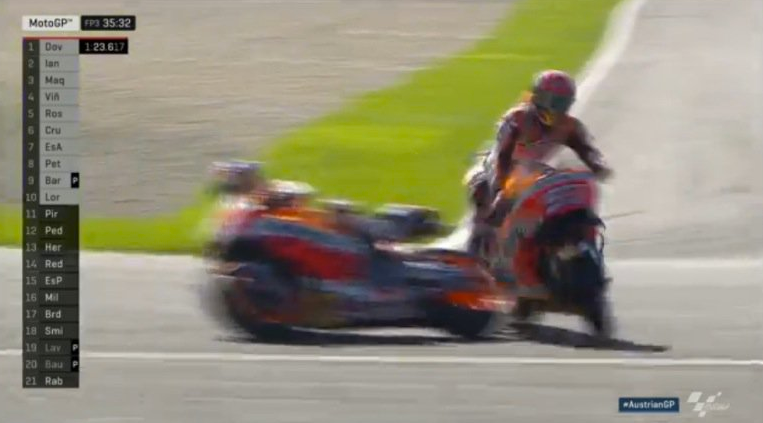 MotoGp, Marquez brutto incidente in Austria. Poi Marc torna sulla Honda e…