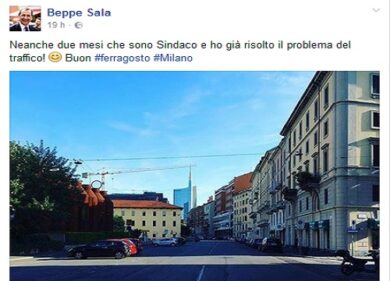 “Già risolto il problema del traffico”: il post ironico di Sala divide la rete