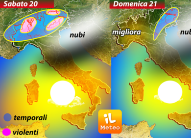 Previsioni meteo weekend: temporali al Nord, poi caldo africano sull’Italia