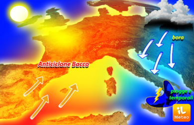 Previsioni meteo, anticiclone Bacco fino a fine mese, ma venti di Bora