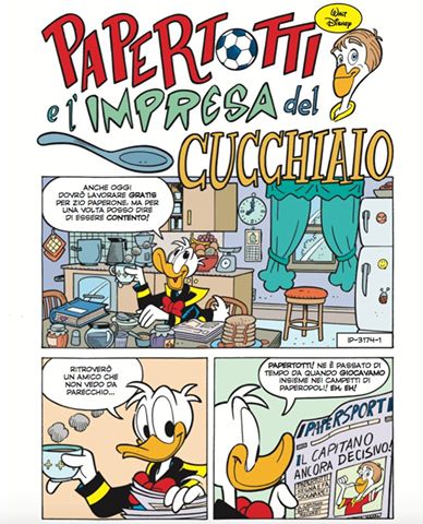 Topolino, omaggio a Totti per i 40 anni: Papertotti e l’impresa del cucchiaio