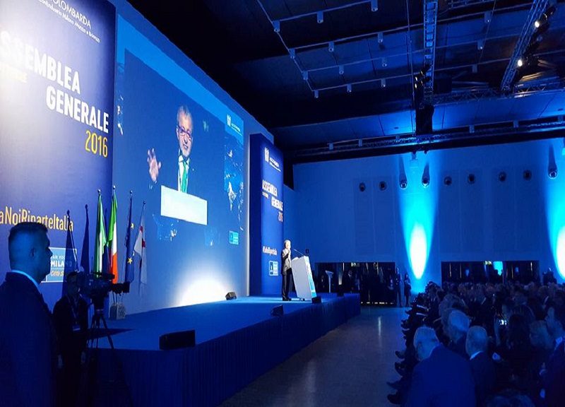 Assolombarda, assemblea generale con Renzi, Sala e Maroni Assolombarda, assemblea generale con Renzi, Sala e Maroni