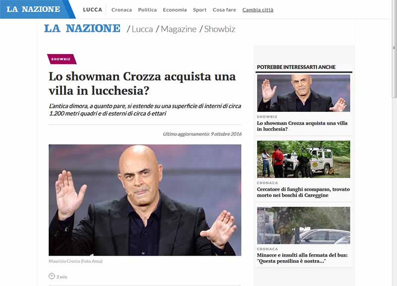 Crozza compra casa in Lucchesia. Ma sarà vero? Parola di Proto