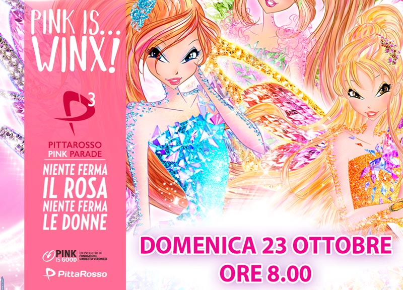 Winx: le fatine alla 3 edizione della Pittarosso Pink parade Winx: le fatine alla 3 edizione della Pittarosso Pink parade