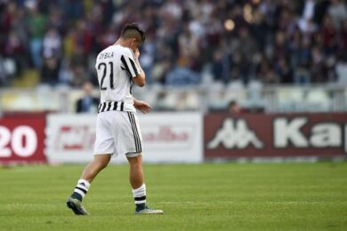 Juventus: “Trauma distrattivo alla coscia per Dybala”. I tempi di recupero