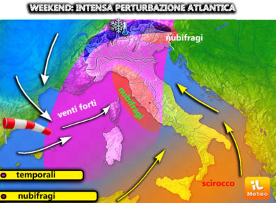Previsioni meteo/ Nel weekend maltempo al Centro-Nord, neve sulle Alpi