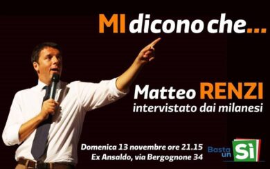 Renzi intervistato dai milanesi nel laboratorio Milano. Analisi
